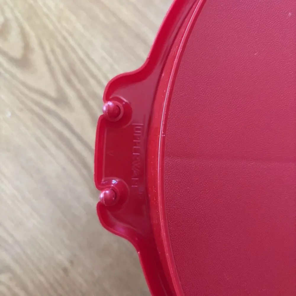 TUPPERWARE Red Relish Tray Portable Divided Party Carrier 405-9 Handle & Lid